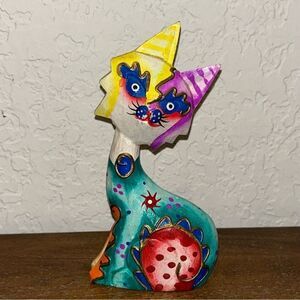 Dot Art Painted Statement Cat Figurine